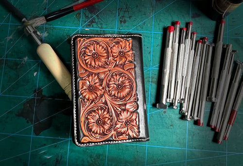 Leather carving pattern and structural pattern of passport cover